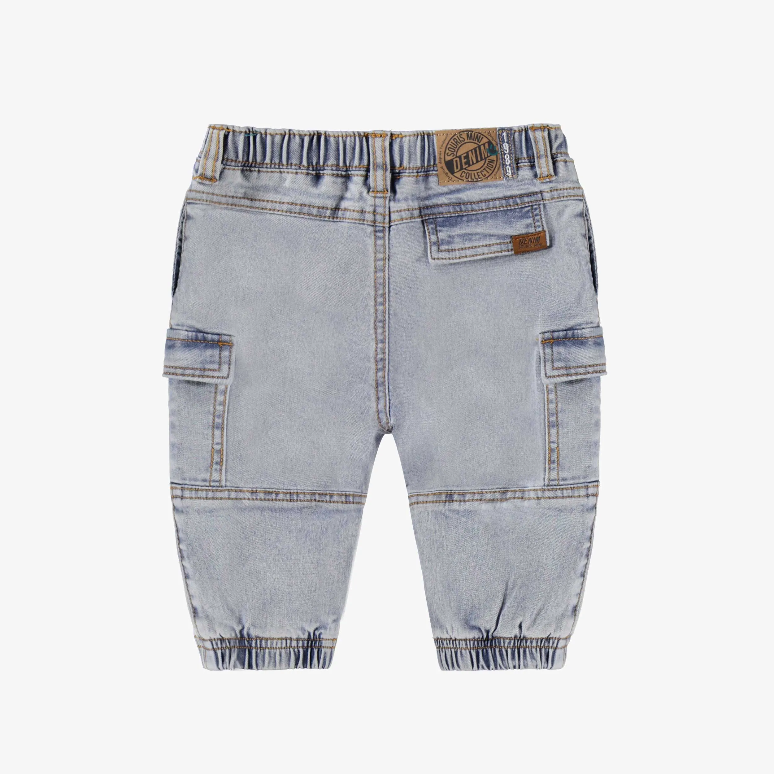 Jean bleu pâle avec poches cargo, bébé || Pale blue jeans with cargo pockets, baby