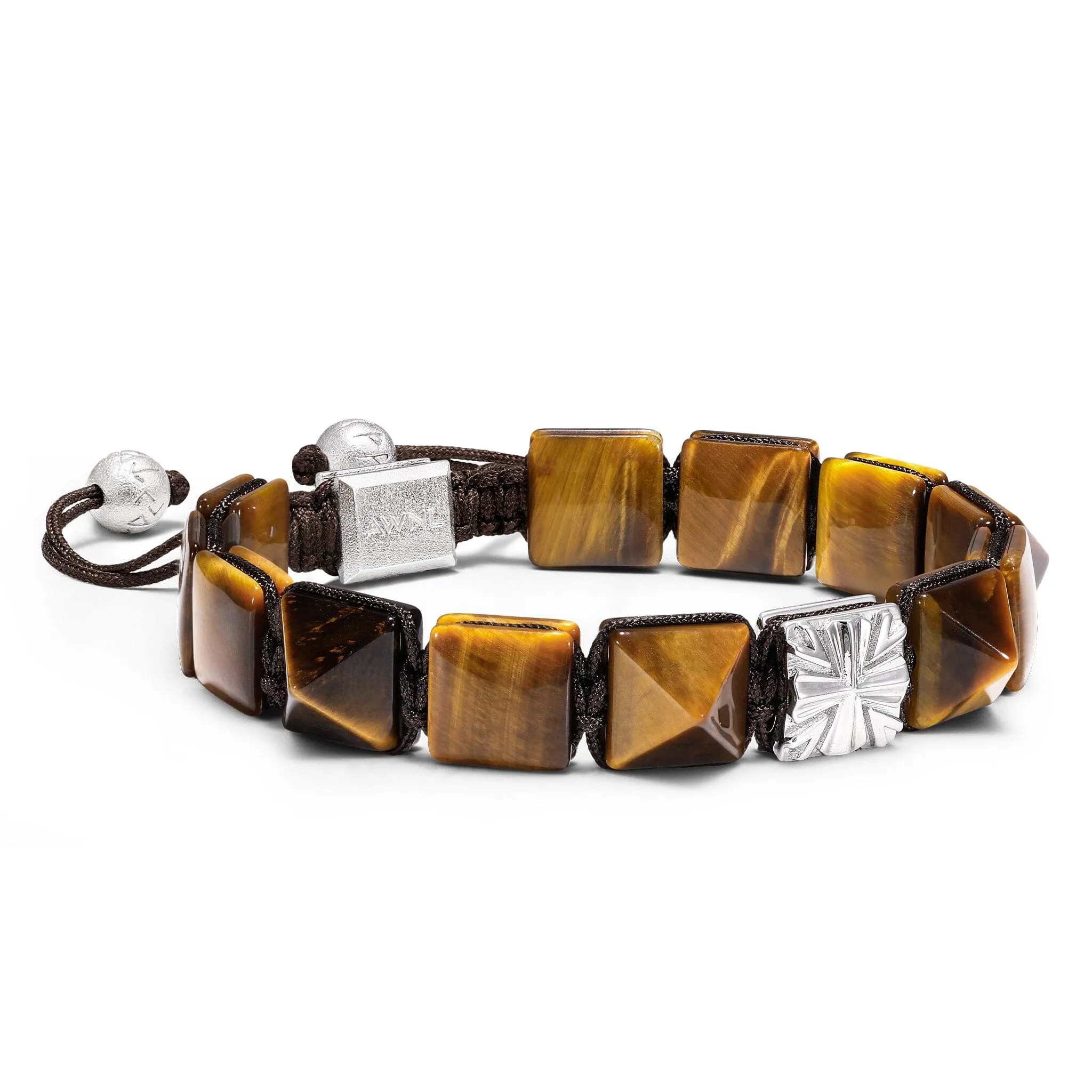 Knight's Cross Golden Tiger Eye Macrame Bracelet