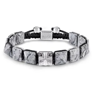Knight's Cross Picasso Jasper Macrame Bracelet