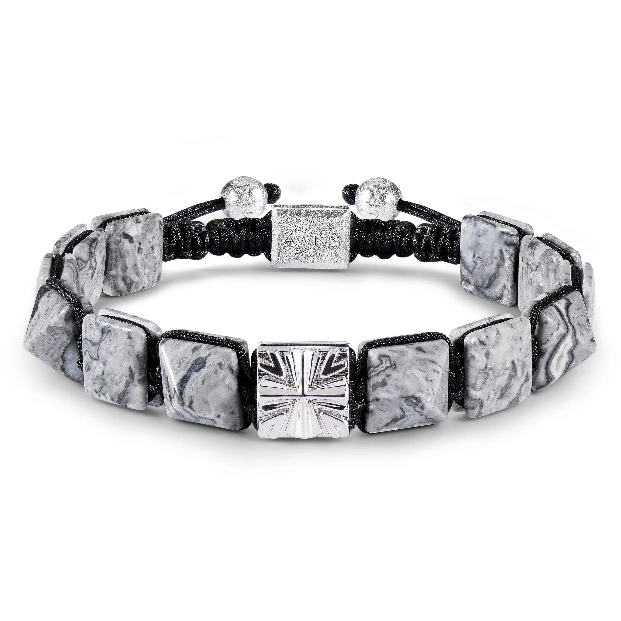 Knight's Cross Picasso Jasper Macrame Bracelet