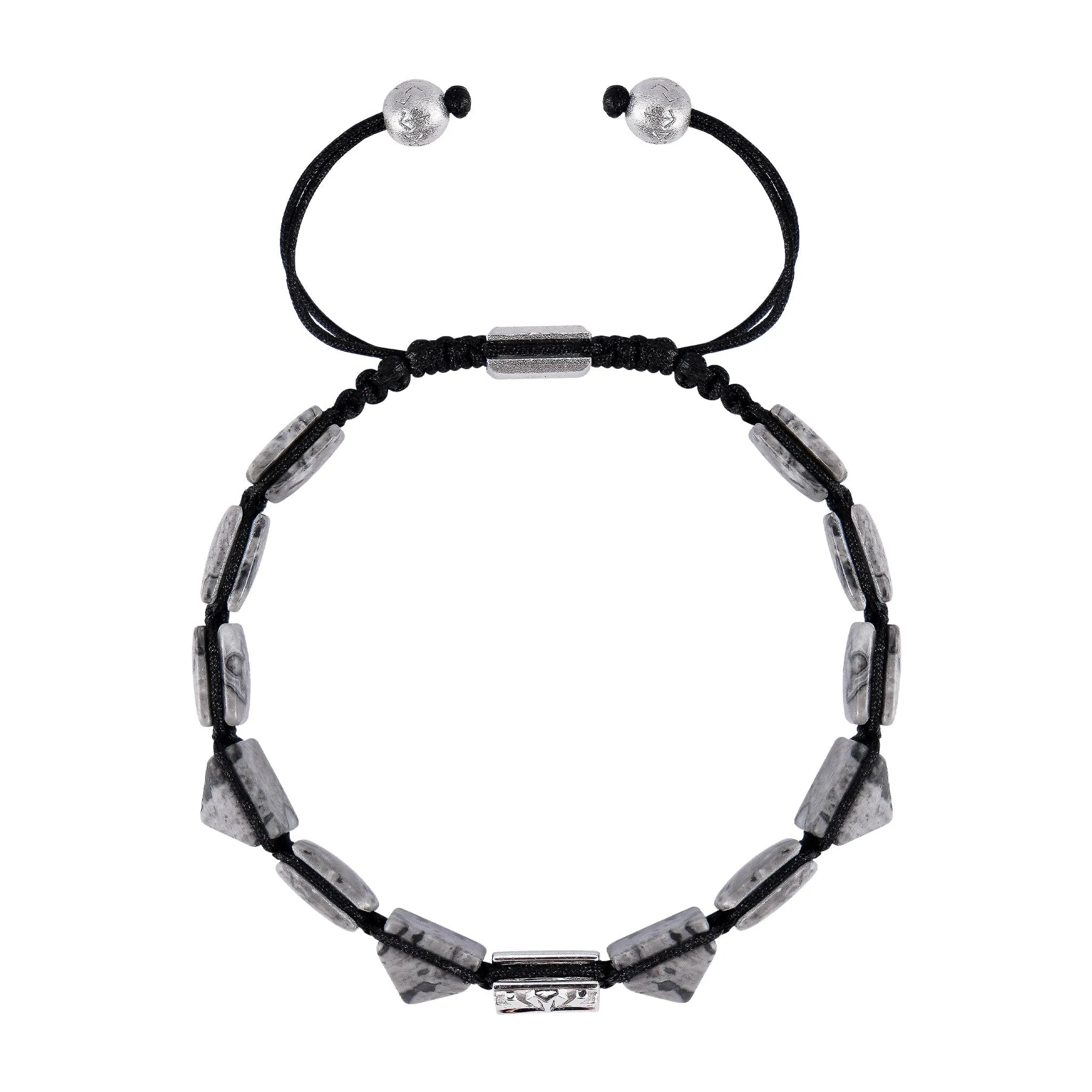 Knight's Cross Picasso Jasper Macrame Bracelet