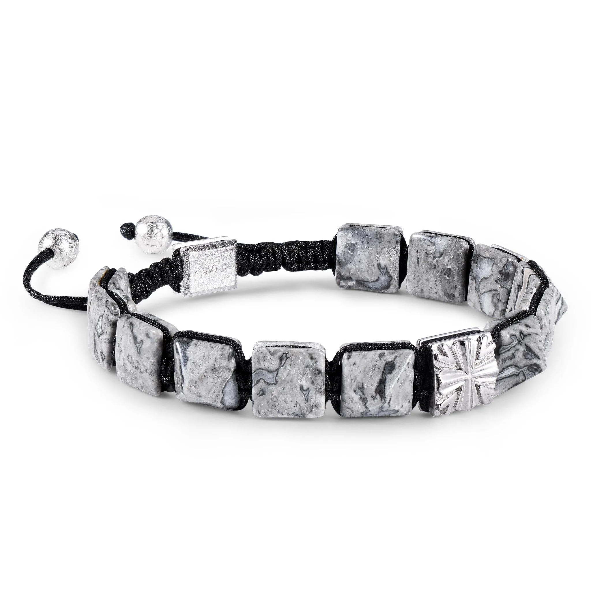 Knight's Cross Picasso Jasper Macrame Bracelet