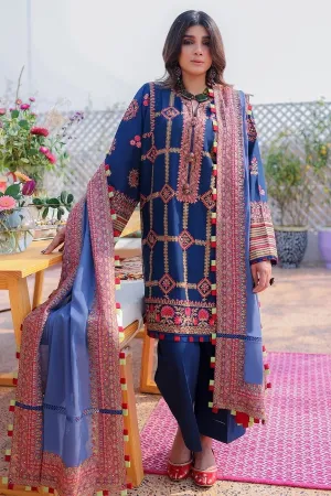 LINA (ZL22-13 B) | Zaha Summer Lawn Collection 2022 | Unstitched Embroidered Lawn Suits