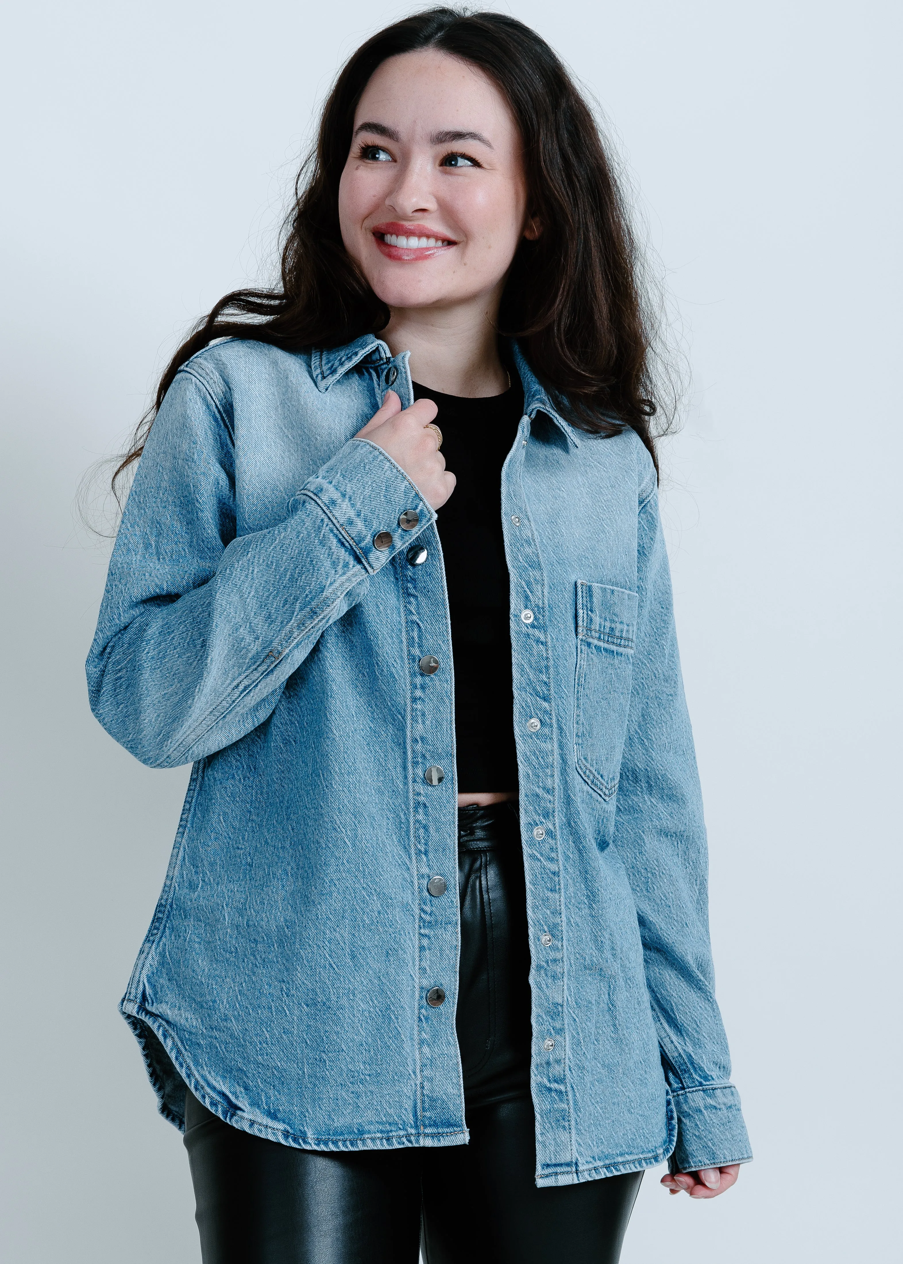Liv Long Sleeve Denim Shirt - Fonda