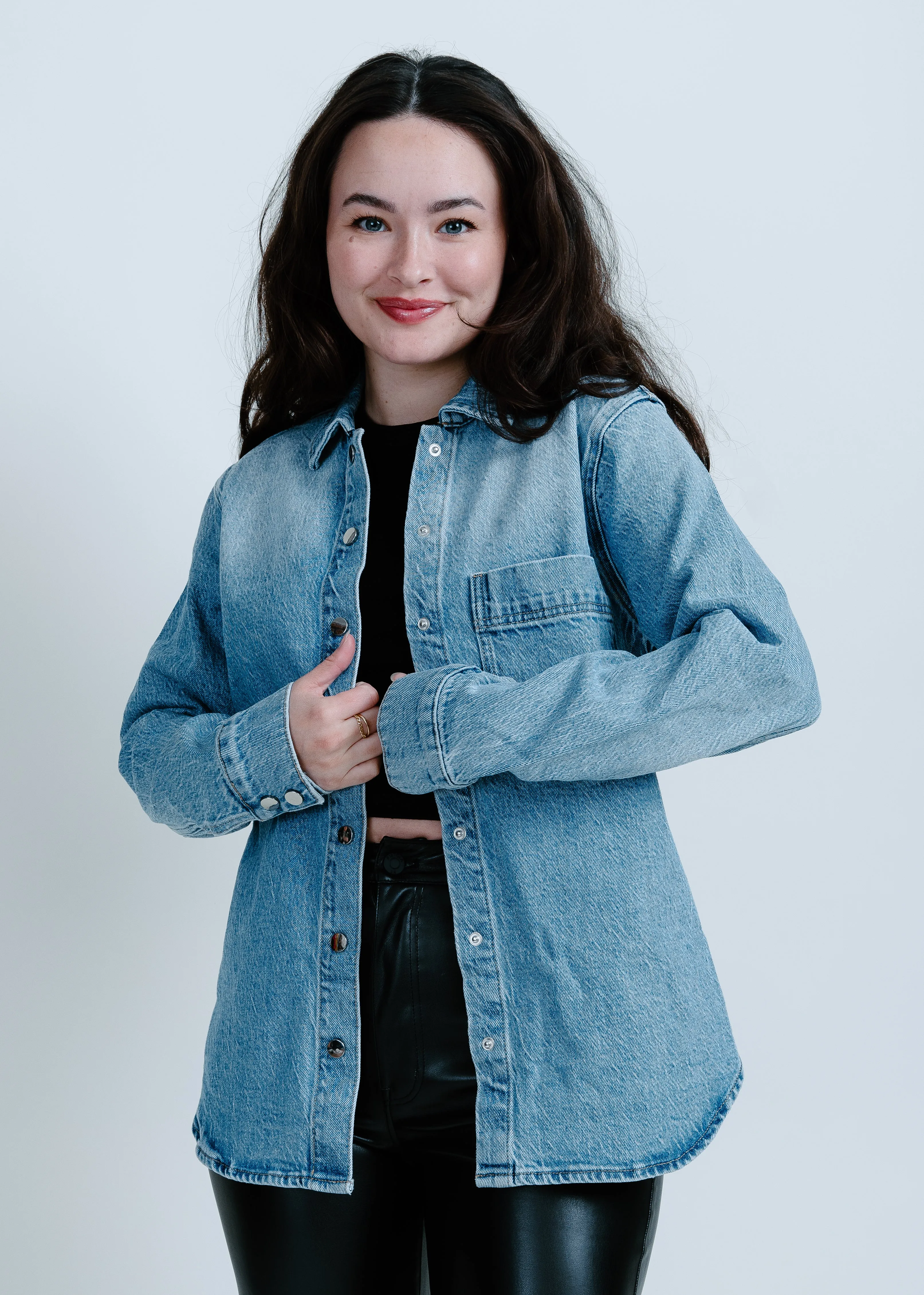 Liv Long Sleeve Denim Shirt - Fonda