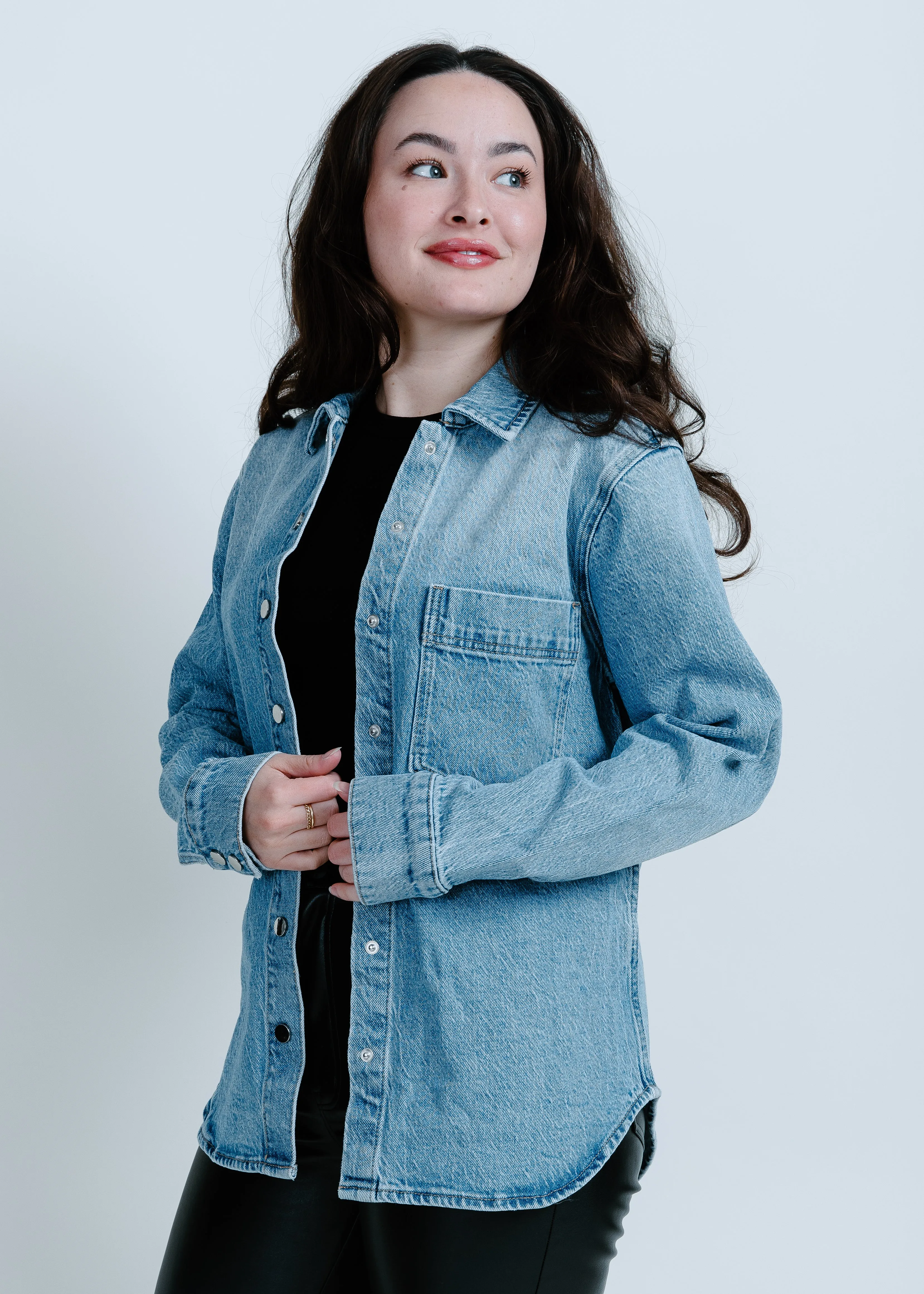 Liv Long Sleeve Denim Shirt - Fonda