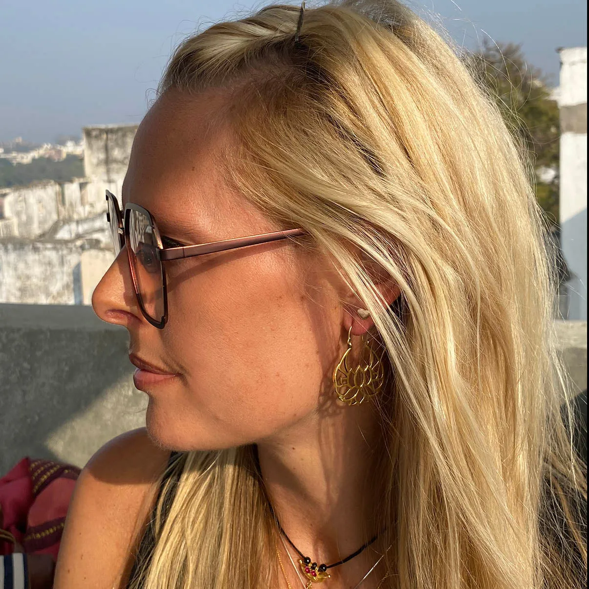 Lotus Gold Earrings