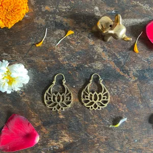 Lotus Gold Earrings