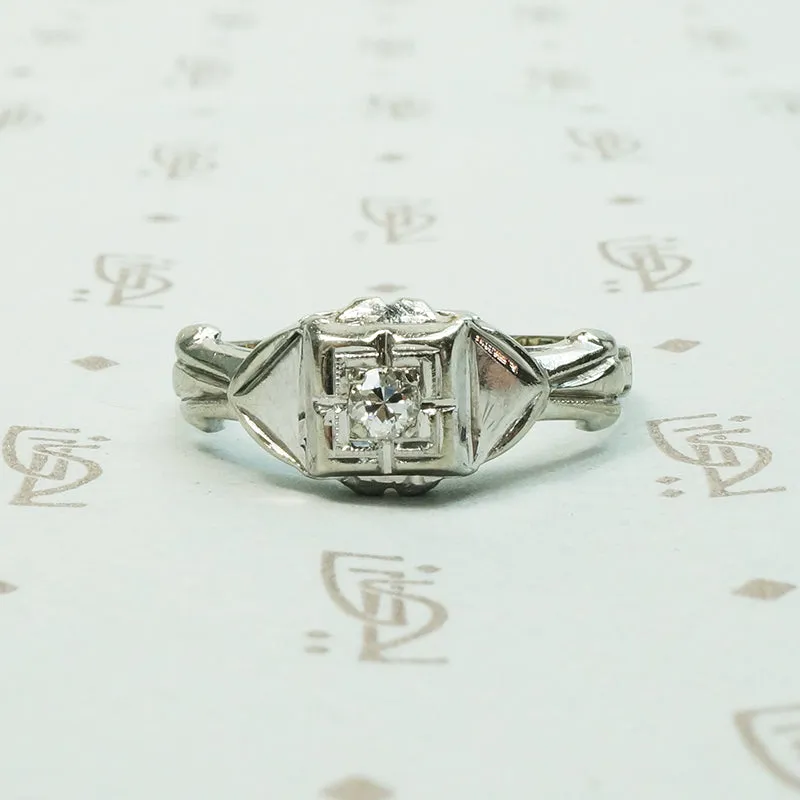 Lovely Little Art Deco Diamond Engagement Ring