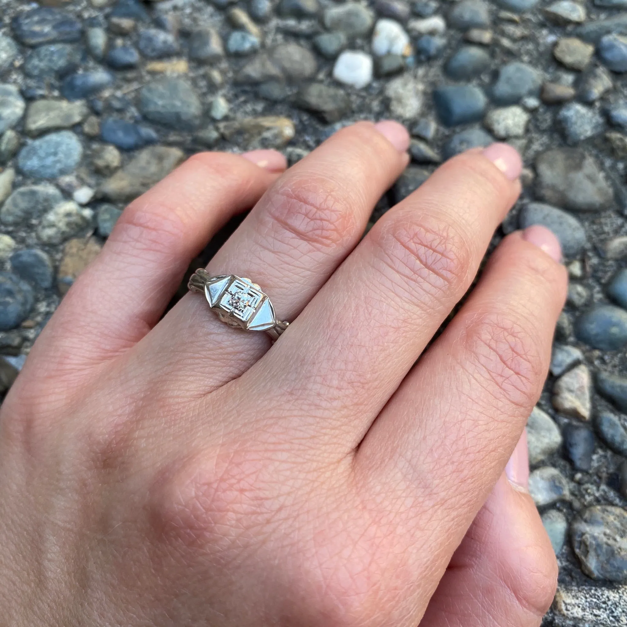 Lovely Little Art Deco Diamond Engagement Ring