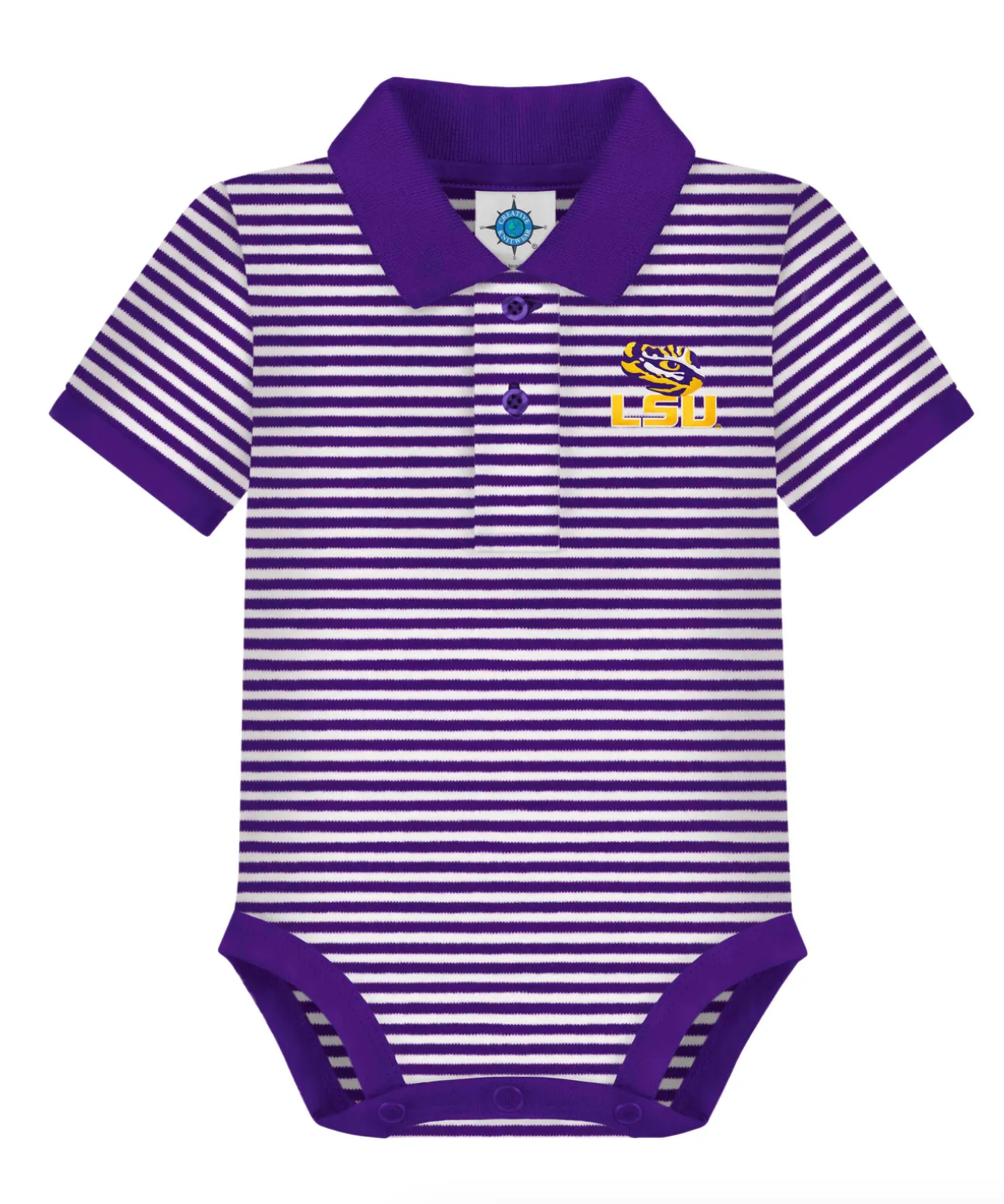 LSU Striped Polo Onesie