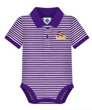 LSU Striped Polo Onesie