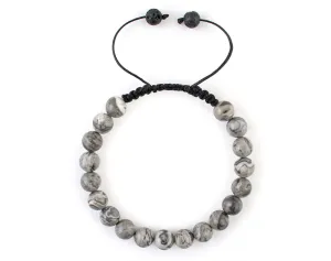 Macrame fancy jasper gray bracelet