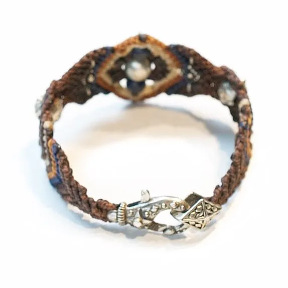 Macrame Sterling Skull Cuff