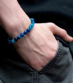 Men's Blue Agate Cord Bracelet