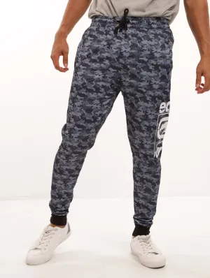 Men's Camo All Over Print Fleece Pant - Navy