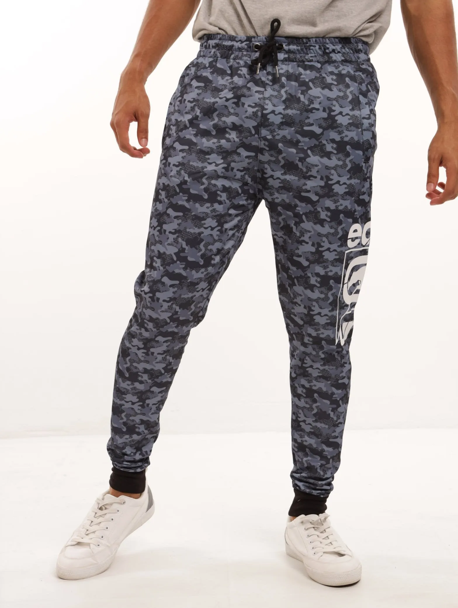 Men's Camo All Over Print Fleece Pant - Navy