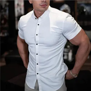 Men's Casual Slim Fit Button Down Shirt | Short Sleeve