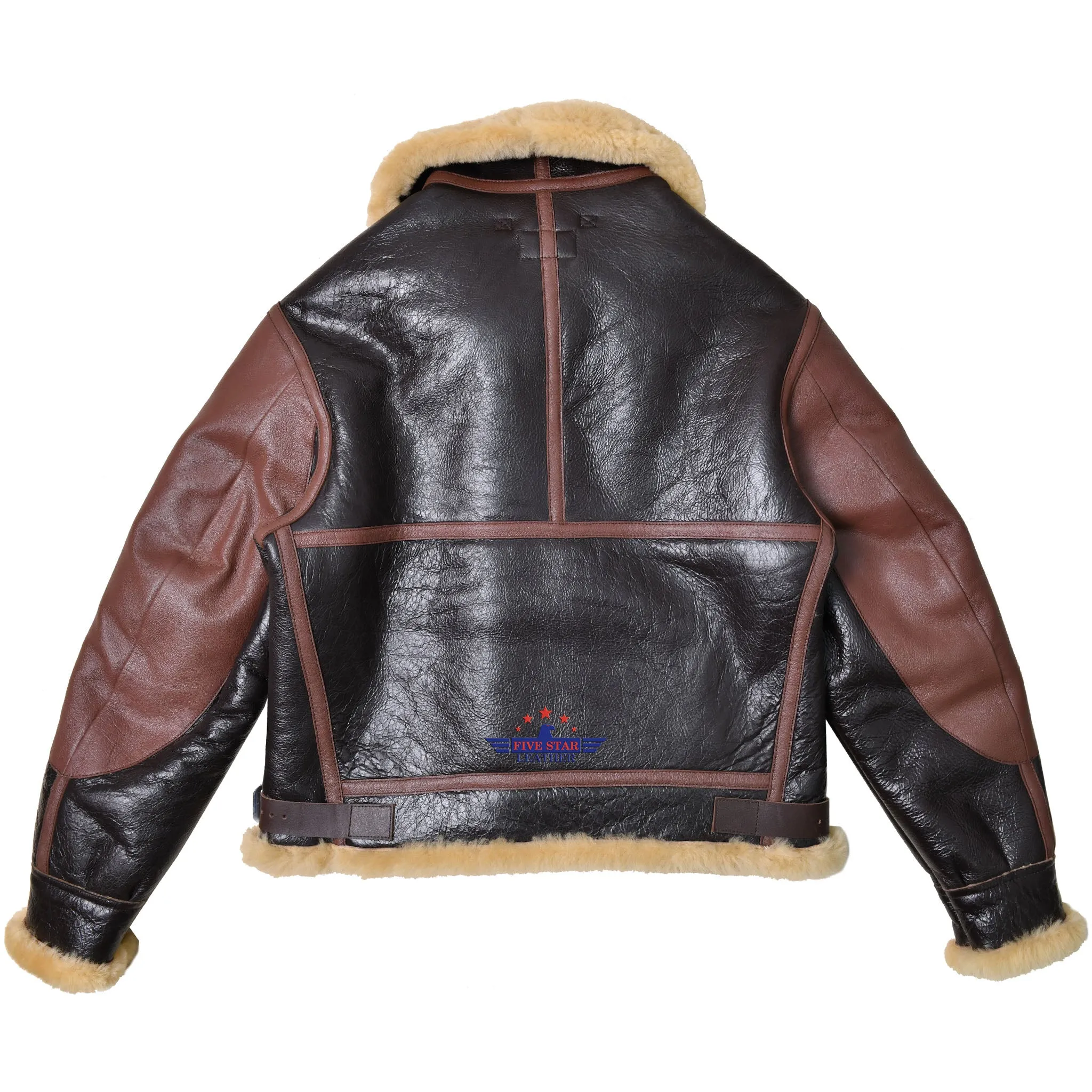 MEN'S CLASSIC B-3 WWII REAL SHEEPSHEARLING BOMBER PILOT US AIR CORPS JACKET