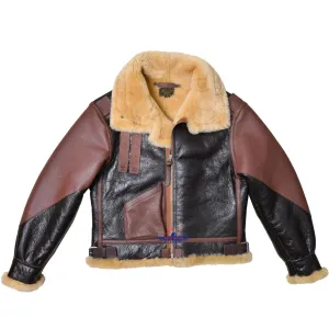 MEN'S CLASSIC B-3 WWII REAL SHEEPSHEARLING BOMBER PILOT US AIR CORPS JACKET