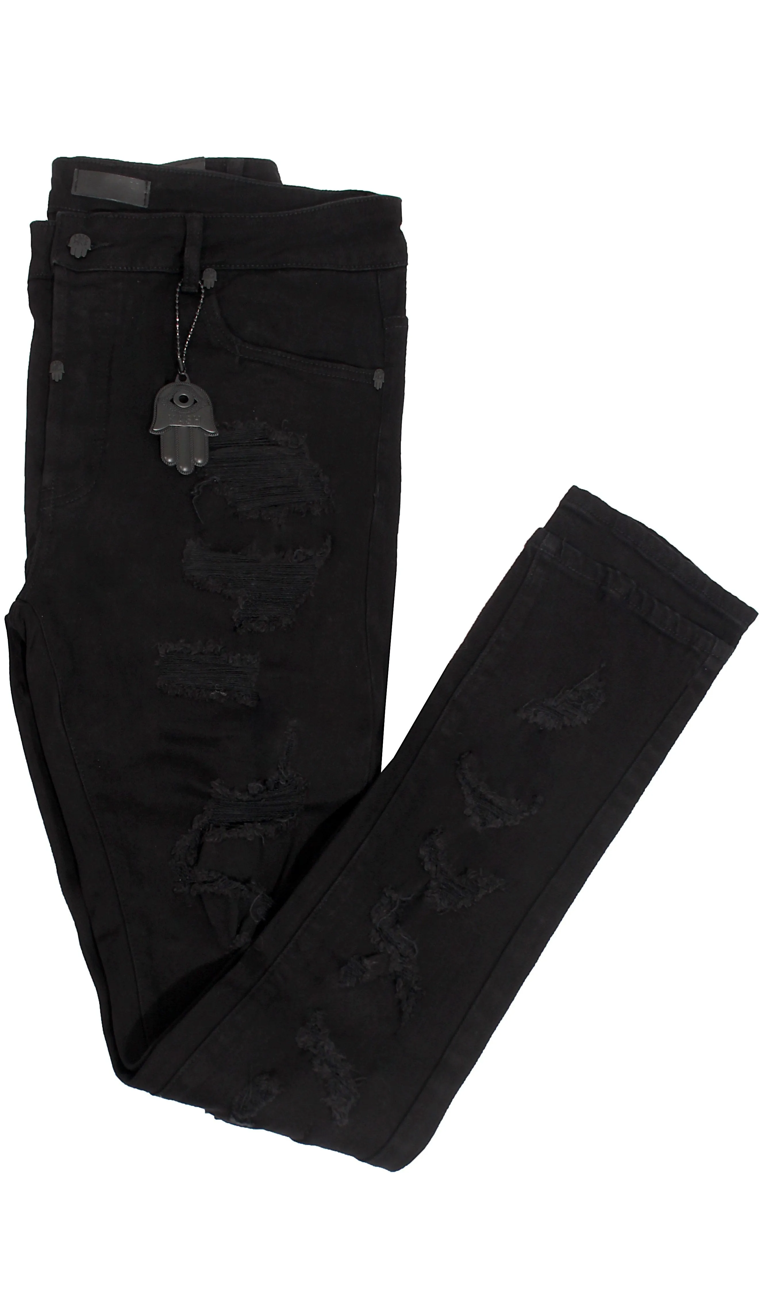 Men's Distressed Black Kash Denim