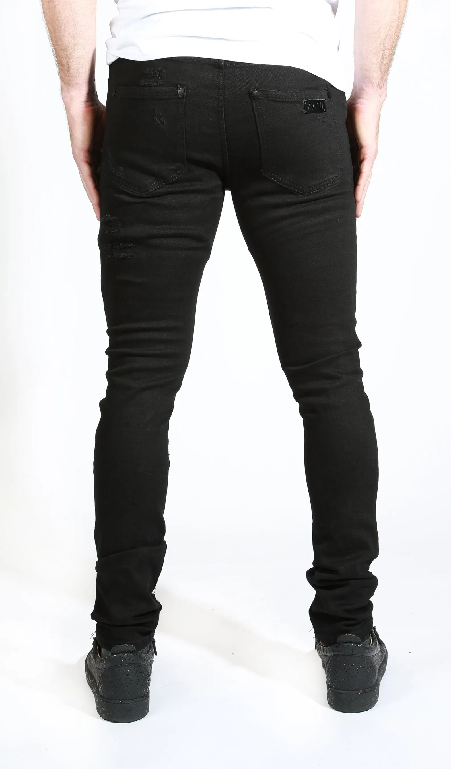 Men's Distressed Black Kash Denim