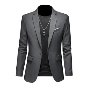 Men's Elegant Slim Fit One-Button Jacket