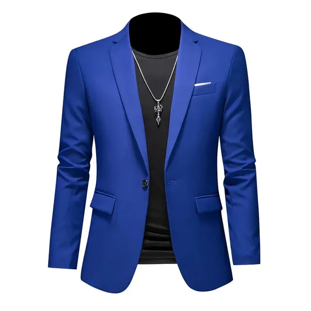 Men's Elegant Slim Fit One-Button Jacket