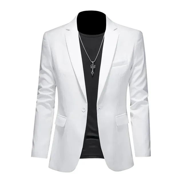 Men's Elegant Slim Fit One-Button Jacket