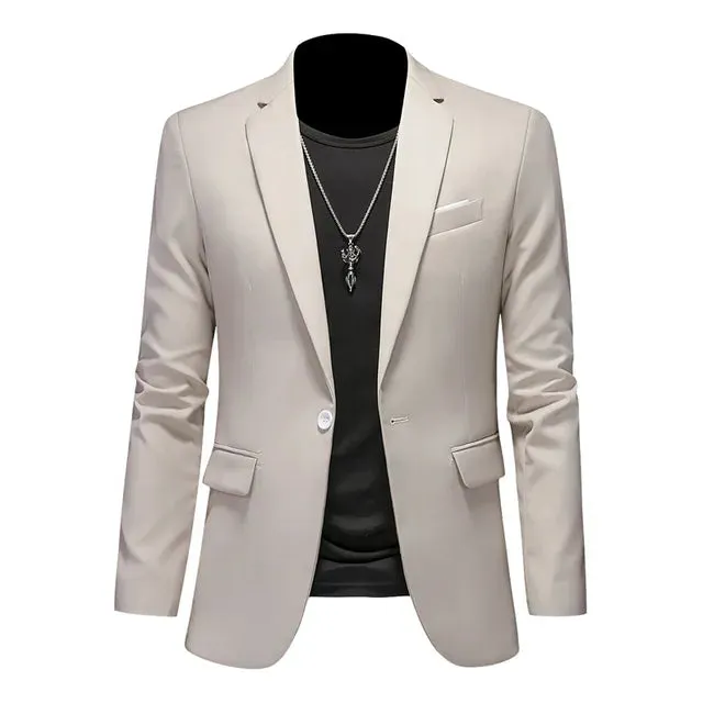 Men's Elegant Slim Fit One-Button Jacket