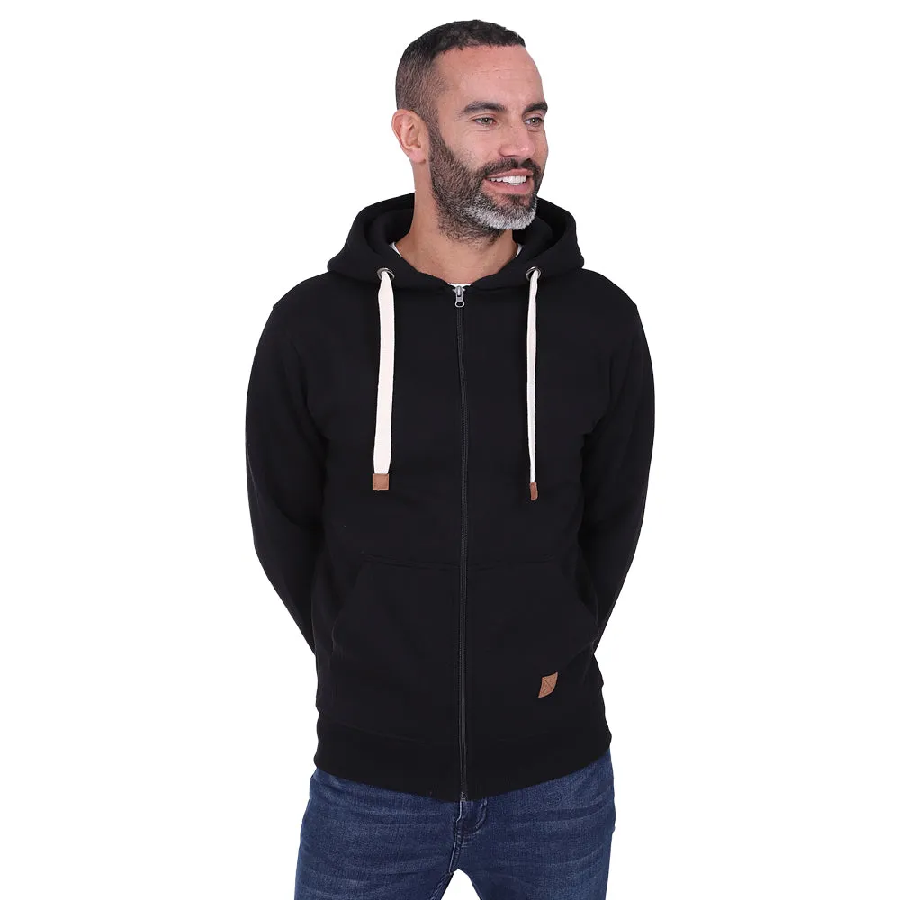 Men's Full Zip Fleece Hoodie - Black