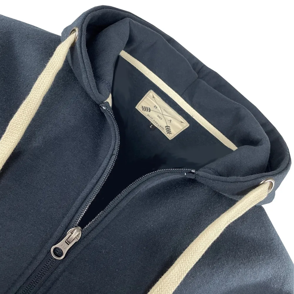 Men's Full Zip Fleece Hoodie - Black