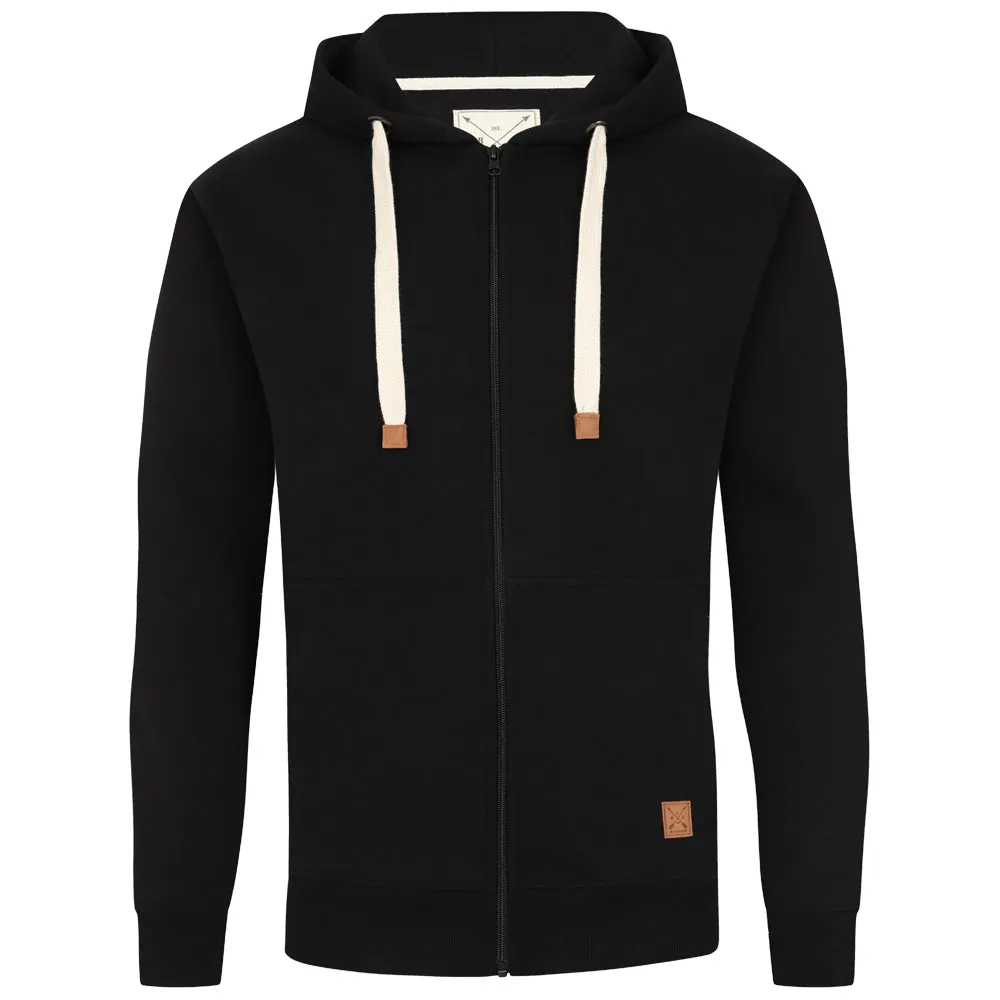 Men's Full Zip Fleece Hoodie - Black