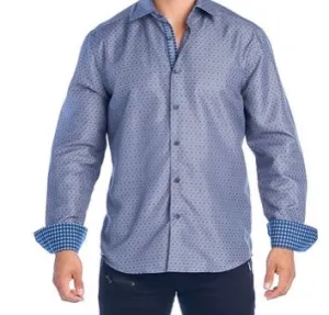 Mens Grey Diamonds Dress Shirt