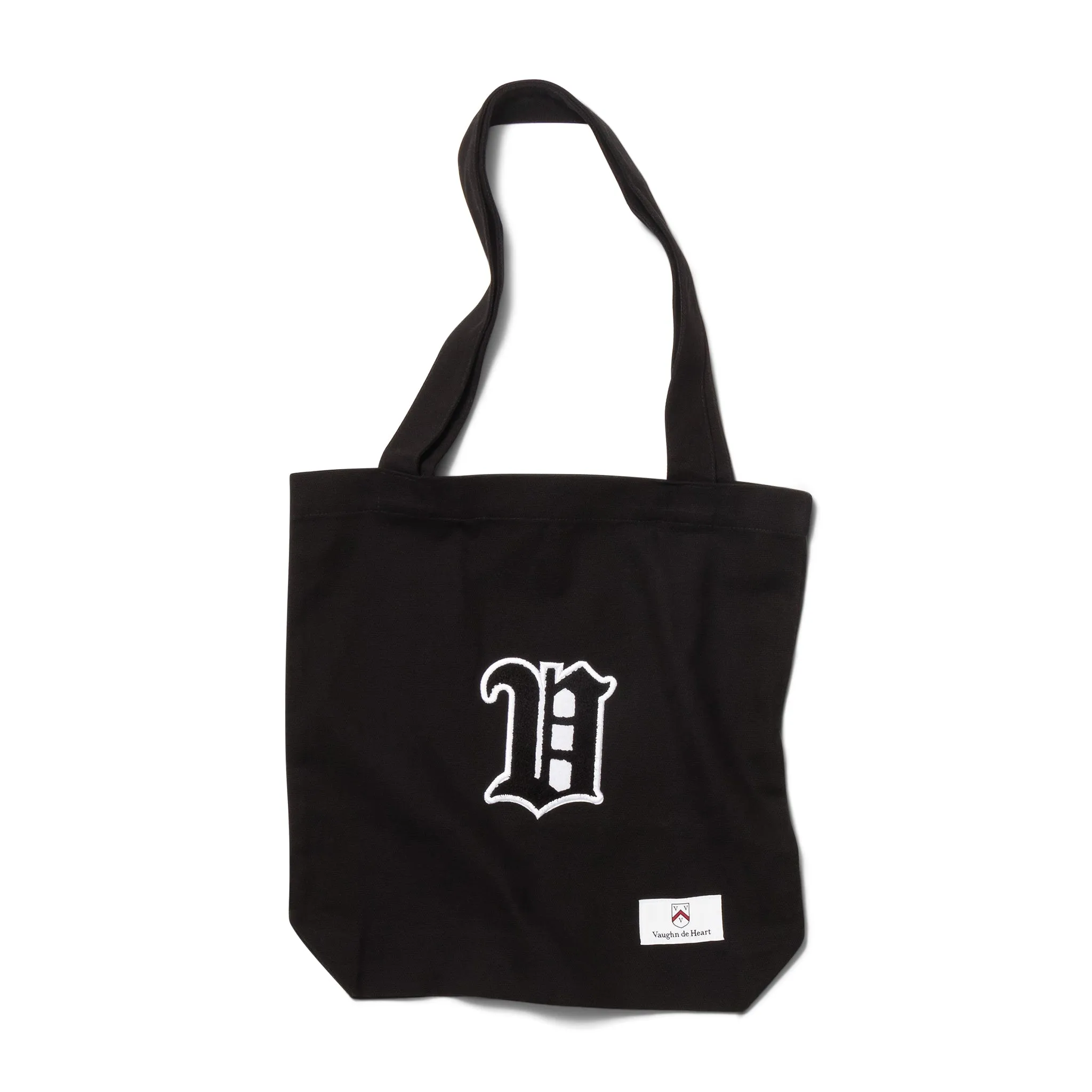 Men's - House of V - Black Varsity Chenille Patch Heavyweight Canvas Tote Bag