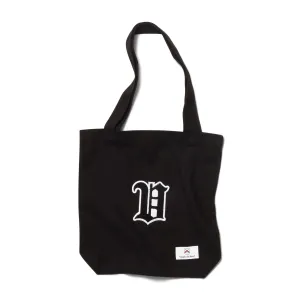 Men's - House of V - Black Varsity Chenille Patch Heavyweight Canvas Tote Bag