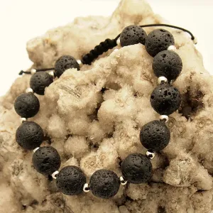 Men's Lava Bead Adjustable Bracelet