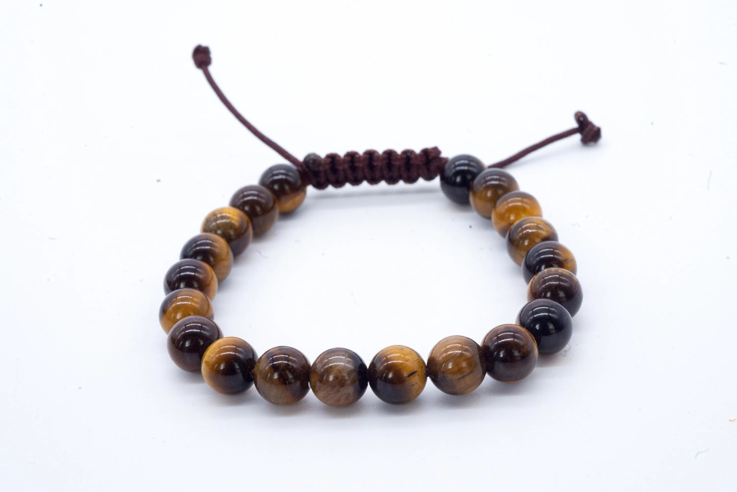 Men's Natural Tiger Eye Bracelet on Cord