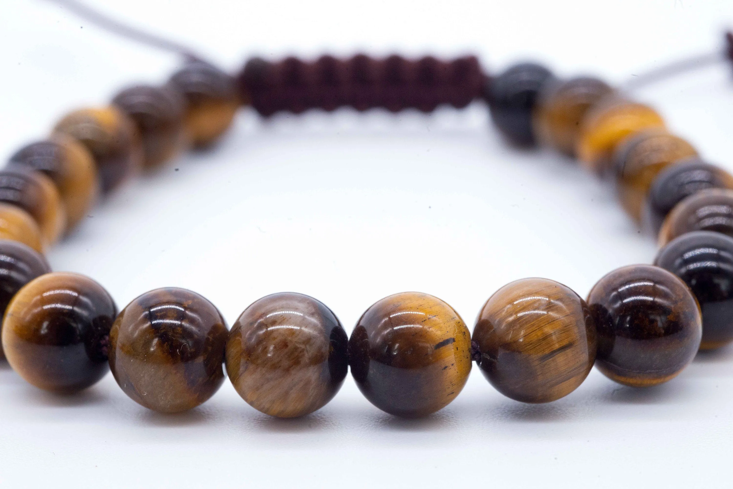 Men's Natural Tiger Eye Bracelet on Cord