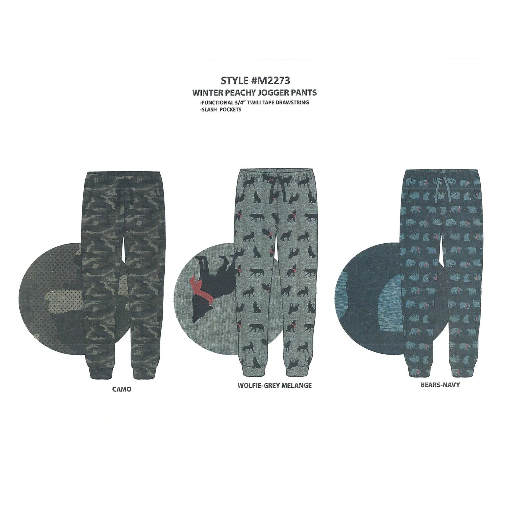 Men's Peached Jersey Knit Jogger Pants with Drawstring & Slash Pockets