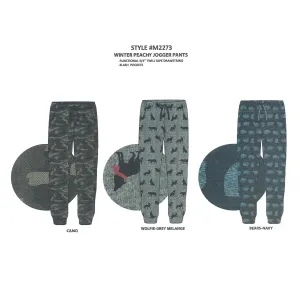 Men's Peached Jersey Knit Jogger Pants with Drawstring & Slash Pockets