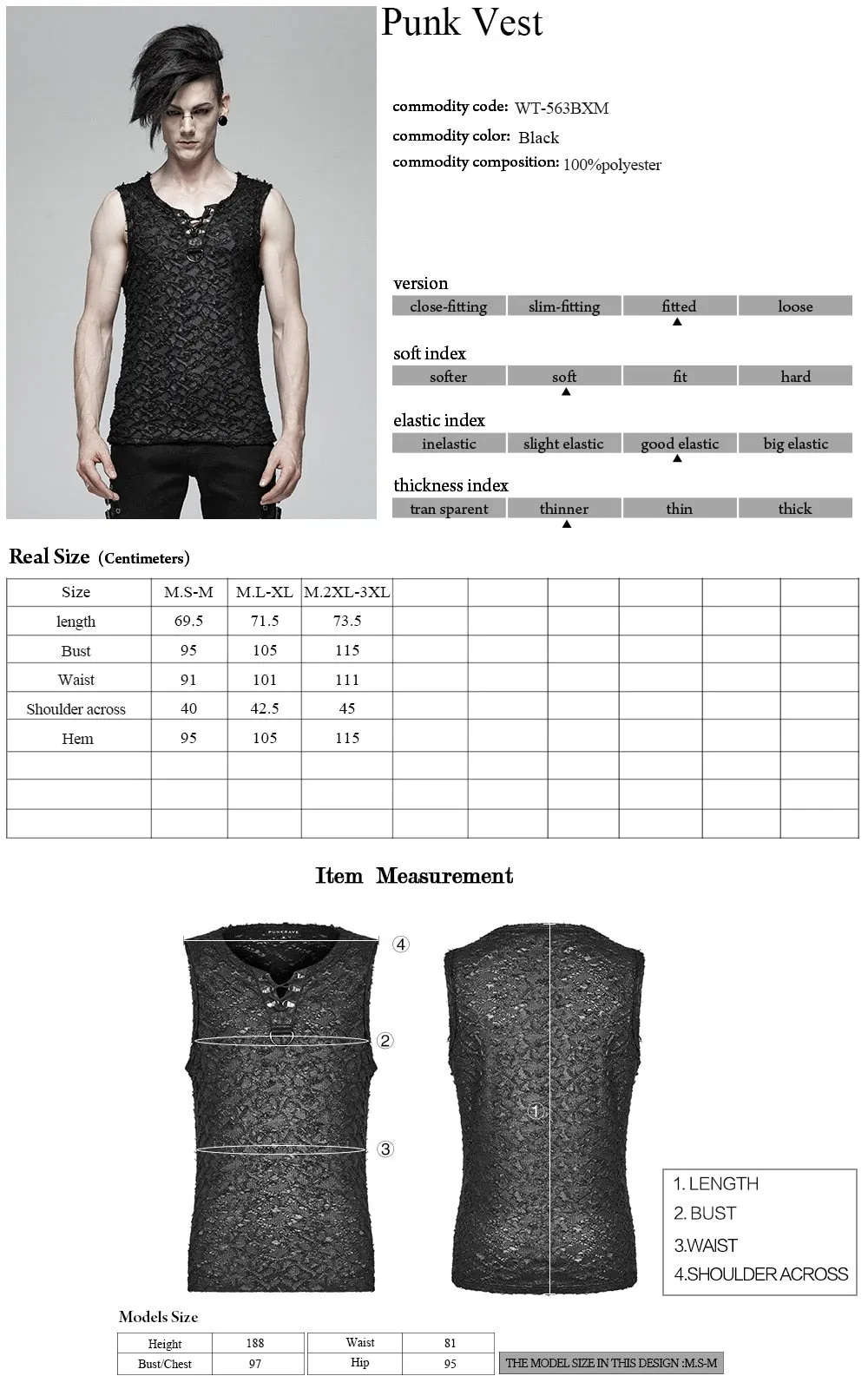 Men's Sleeveless Punk Streetwear Tank Top