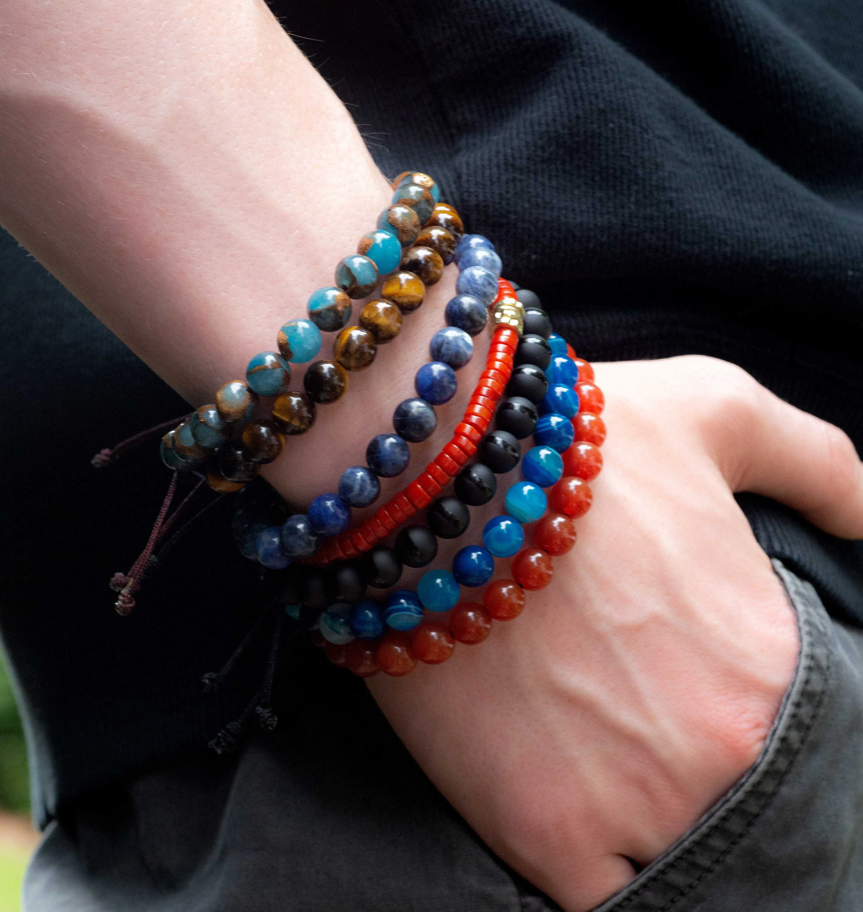 Men's Sodalite Corded Bracelet
