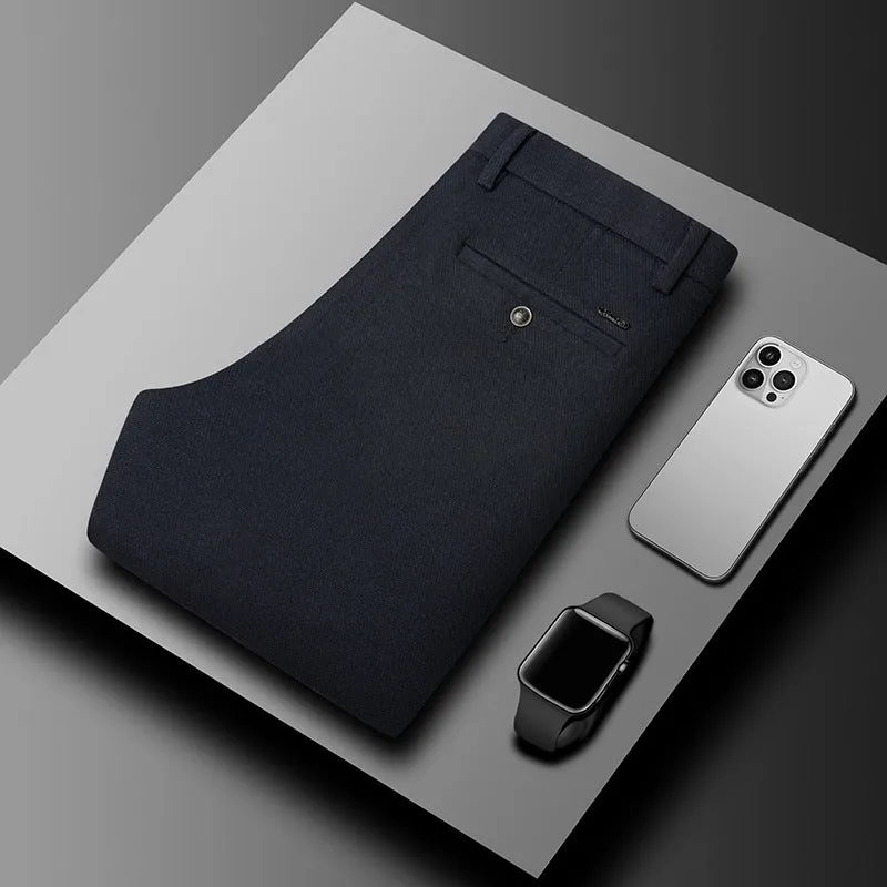Men's Wool Blend Dress Pants | Winter Professional Business Trousers