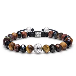Multicolored Tiger Eye Mystical Symbol Bracelet