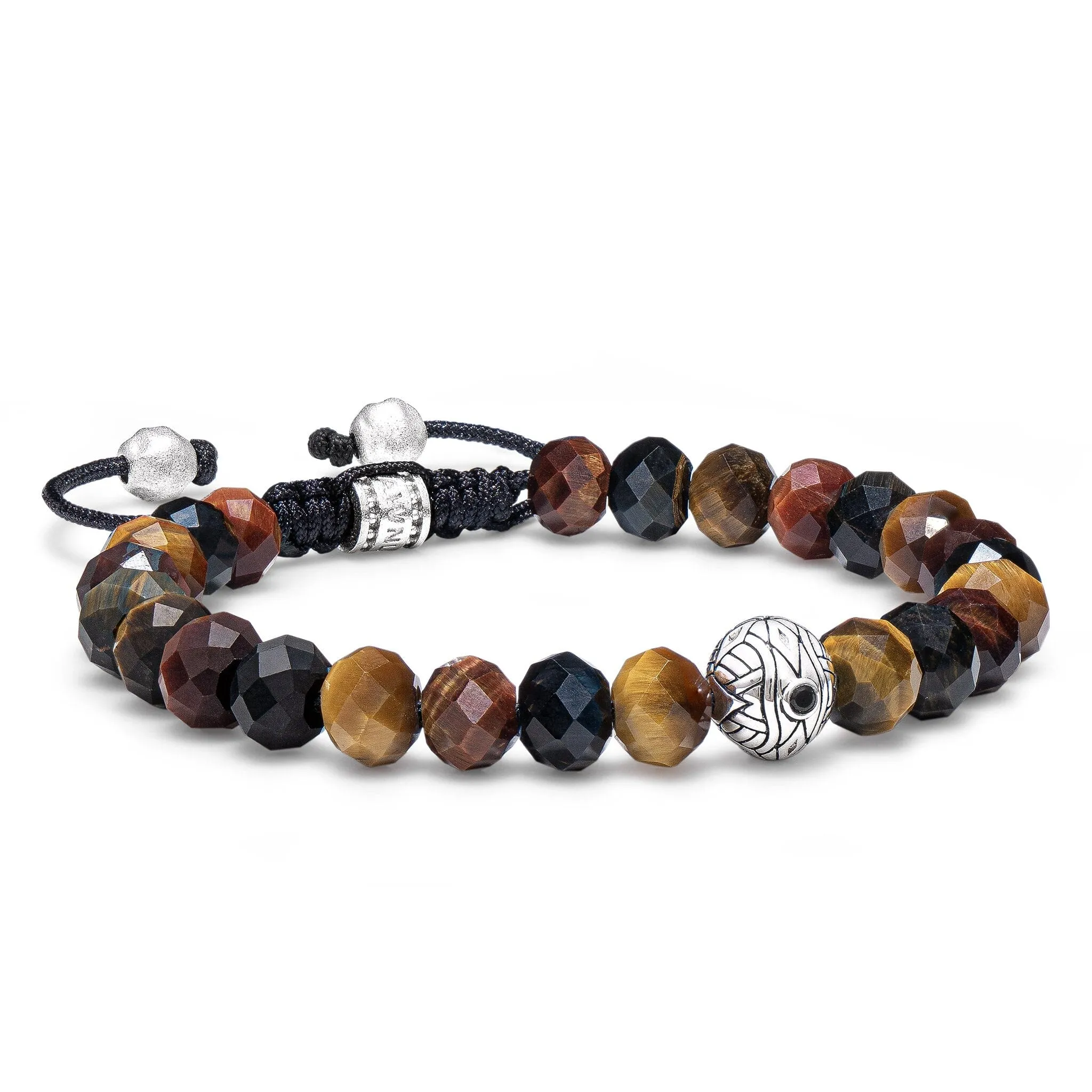 Multicolored Tiger Eye Mystical Symbol Bracelet