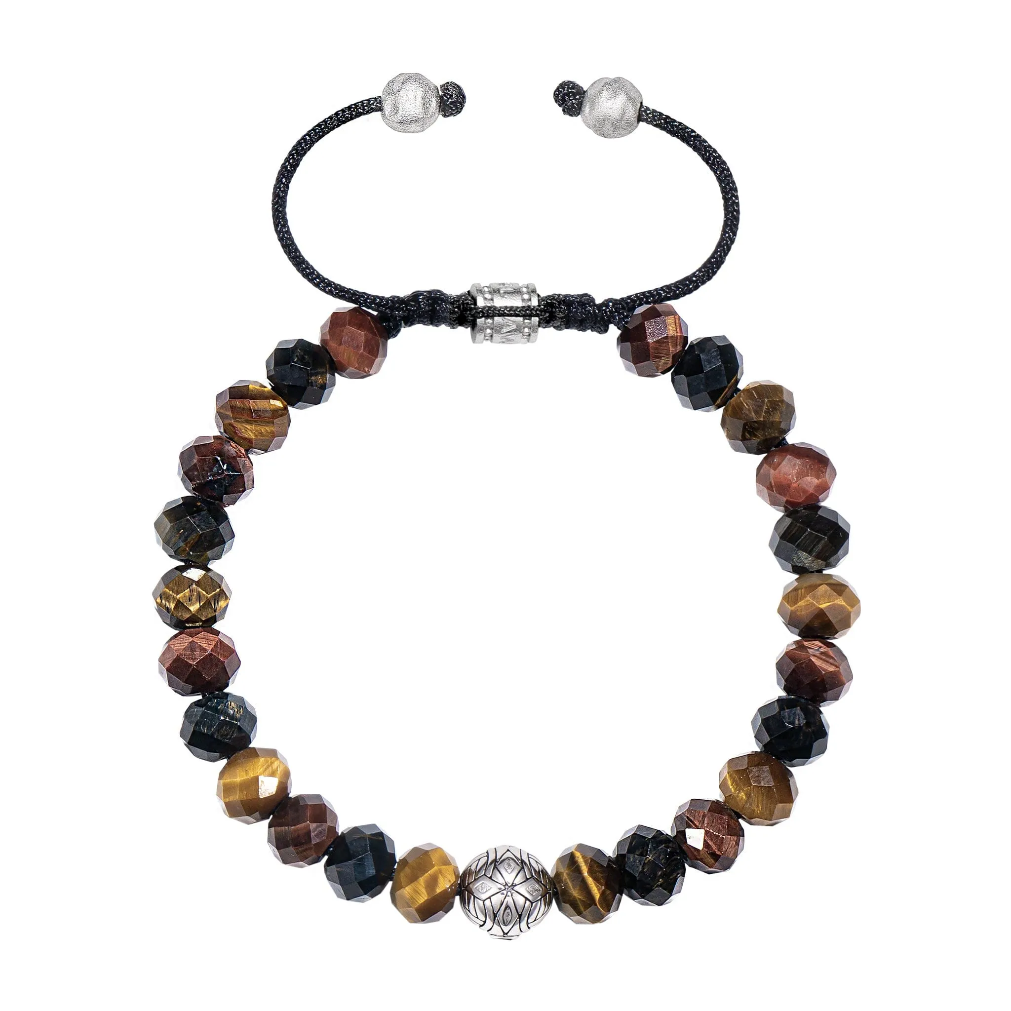 Multicolored Tiger Eye Mystical Symbol Bracelet