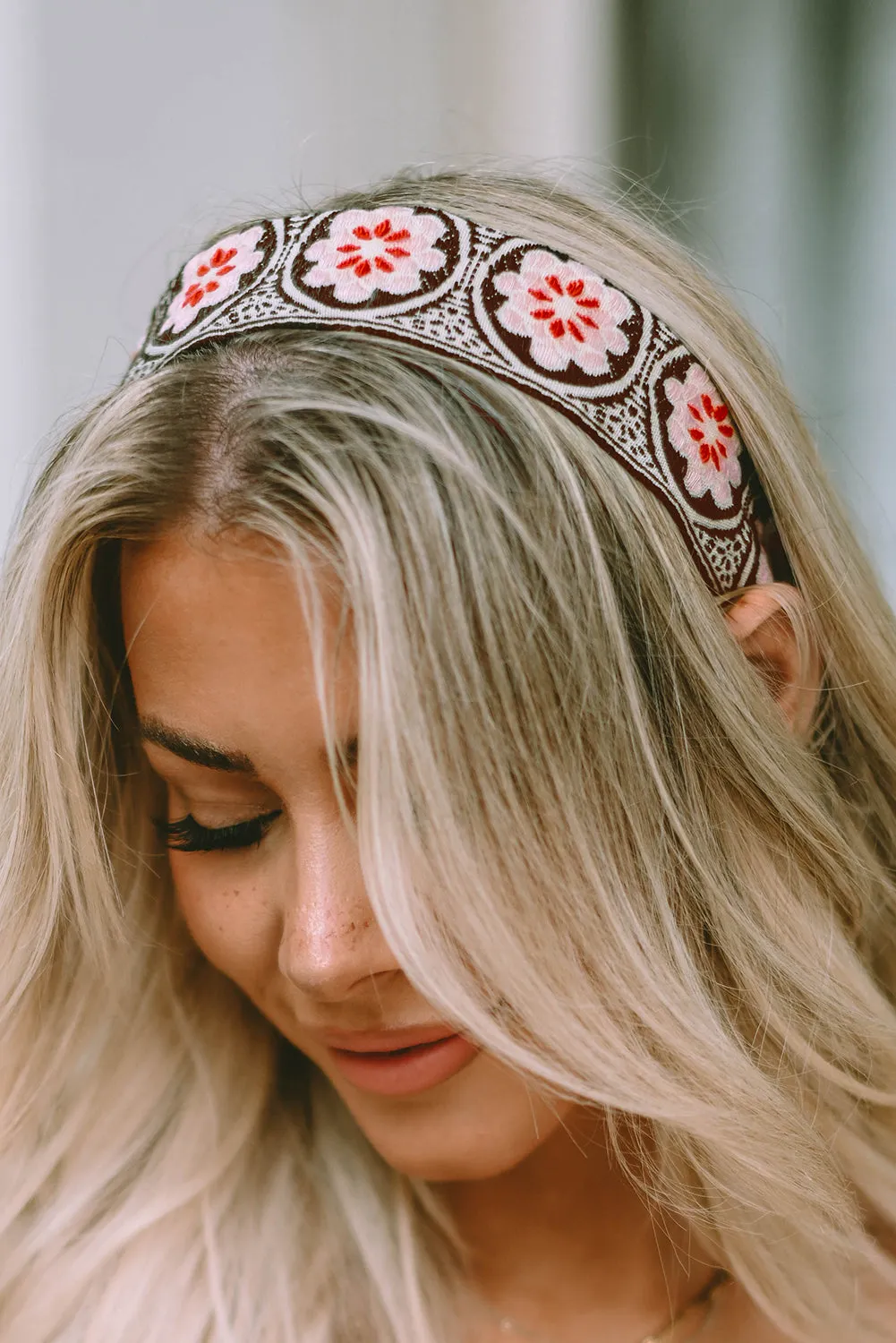 Multicolour Vintage Floral Embroidered Headband