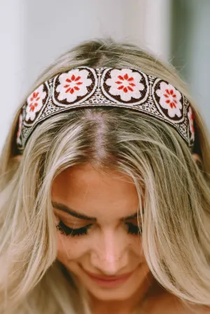 Multicolour Vintage Floral Embroidered Headband