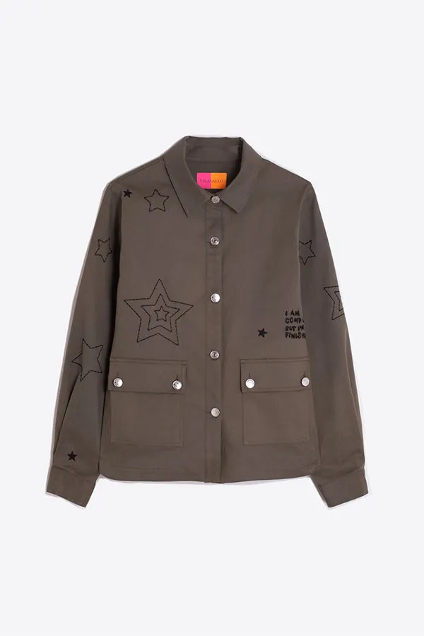 OLIVIA EMBROIDERED STRIPED SEQUINS JACKET